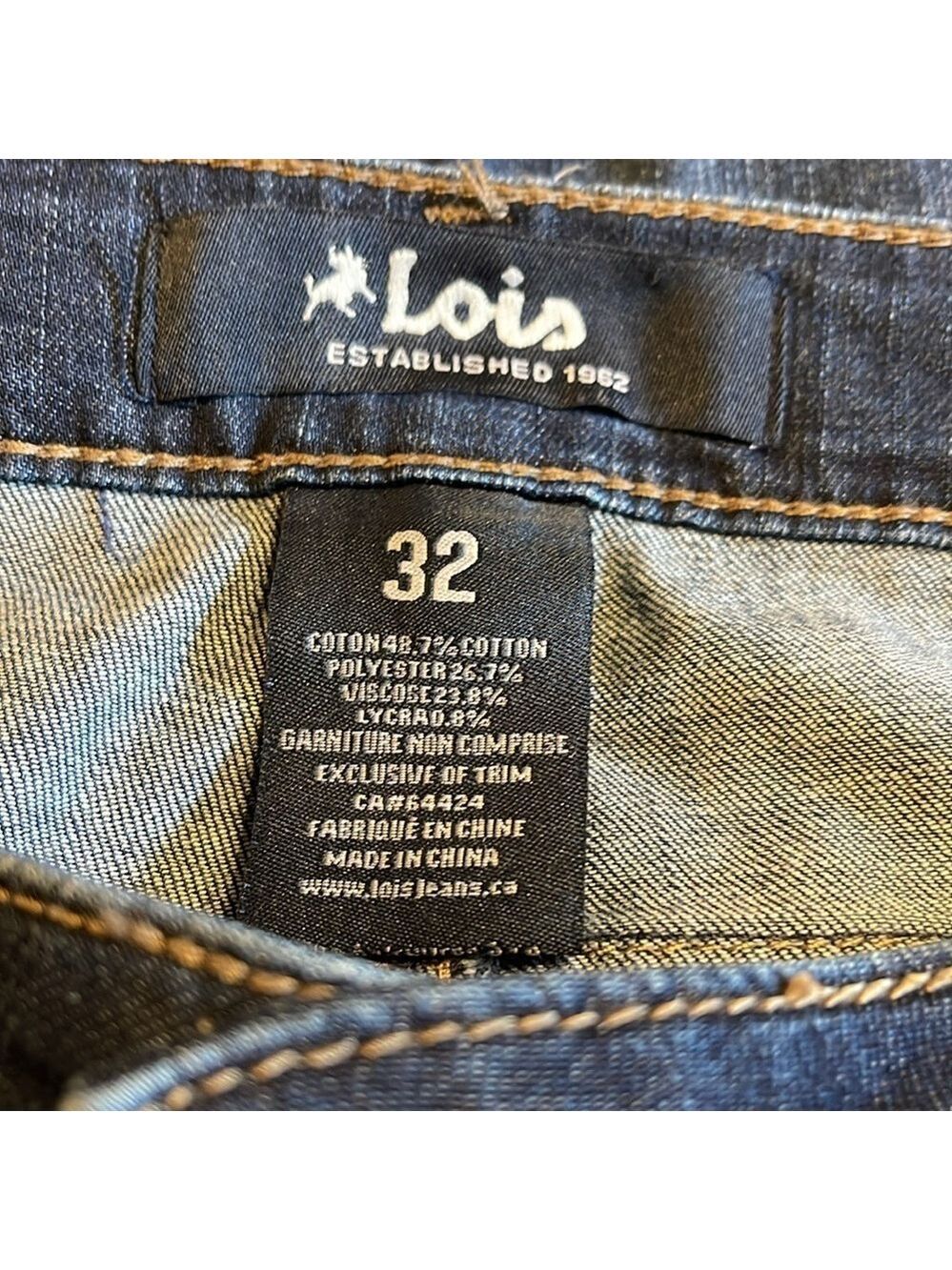 Lois Georgia Capri Jeans W32 Dark Indigo Stretch Denim Mid Rise Cropped - Picture 9 of 10